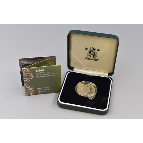 139 - Royal Mint DNA Silver Proof £2 Coin Complete with Presentation Case and Certificate of Authent... 