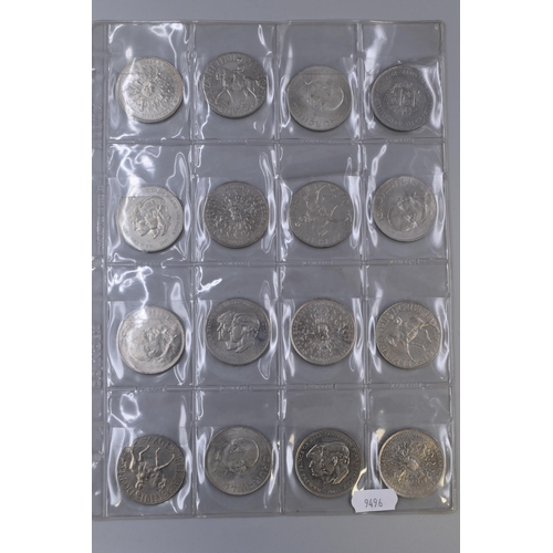 148 - Sheet of 16 Crowns and a Sheet of Mixed Coinage