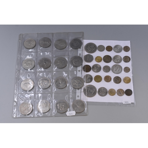 148 - Sheet of 16 Crowns and a Sheet of Mixed Coinage