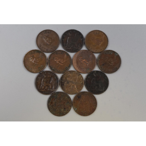 151 - Twelve Mixed Farthing Coins includes Victoria