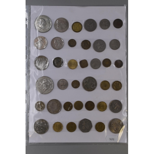 164 - Two Sheets of Mixed Coinage including Crowns, Half Crowns and Three Pences