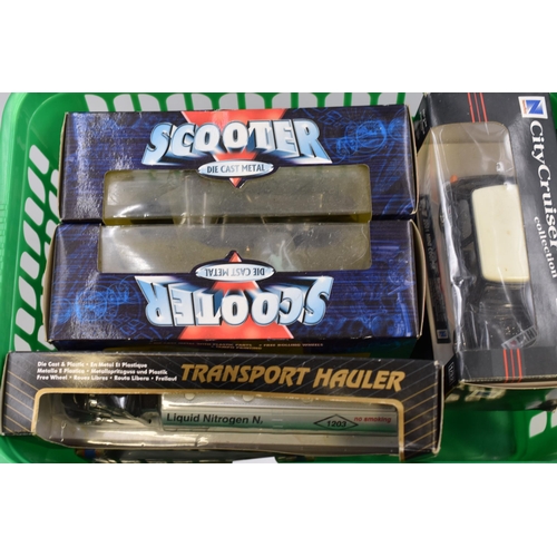 170 - A Selection of Ten Boxed Die Cast Cars To Include Maisto Transport Hauler, Two Die Cast Scooters, 20... 