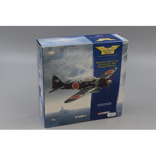 186 - Corgi Mitsubishi A6M3-22 Zero Model Plane in Box