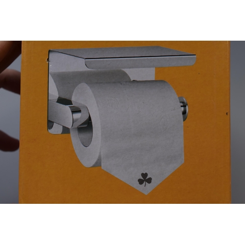 420 - Brand New Boxed Toilet Roll Holder in Silver