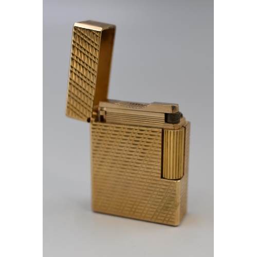 196 - DuPont of Paris Gold Plated Lighter (19ct77) Complete with Case and Paperwork