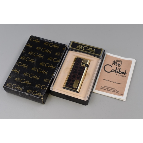 198 - Colibri of London Electric Lighter complete with Case, Box and Paperwork