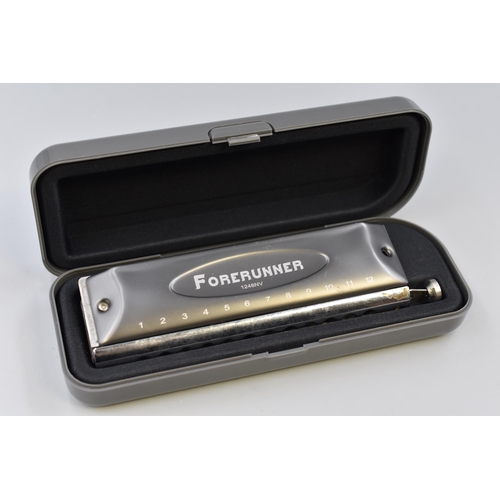 218 - East Top Chromatic Forerunner 1248NV Harmonica in storage Case a/f