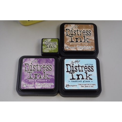 444 - Forty Tim Holtz Distress Ink Pads, And Mini Distress Ink Pad (Various Colours, One Sealed)