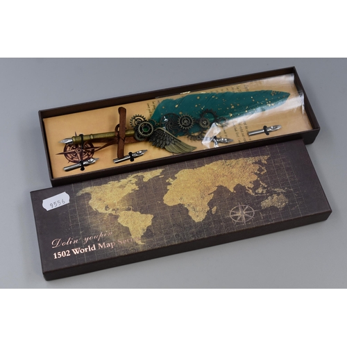 228 - A 1502 World Map Series Feather Quill Set