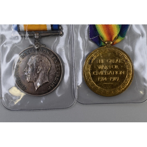 238 - WWI Pair of Medals to JAMES FISHER West Riding Regiment, with Souvenier of France Silk Handkerchief ... 