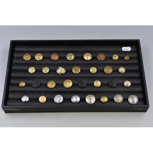 240 - Mixed Tray of Various Vintage Military Uniform Buttons