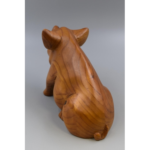 249 - Hand Carved Wooden Figure of Pig (11