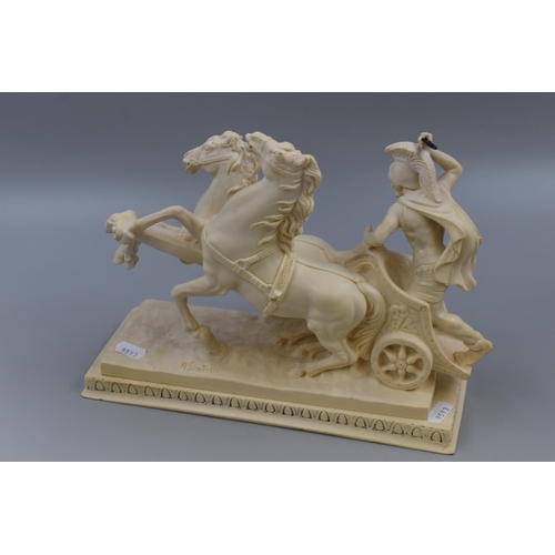 261 - An A. Santini Signed Resin Figure, Depicting Gladiator in Chariot. Approx 9