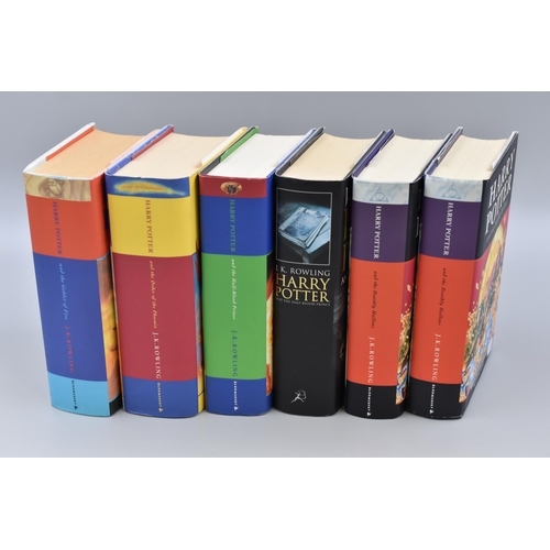 503 - Six Bloomsbury First Edition Harry Potter Hardbacked Booked Complete with Dust Covers (Deathly Hallo... 