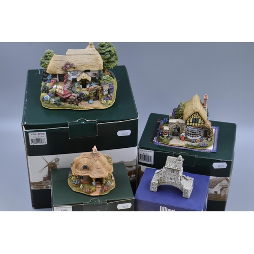 305 - Four Lilliput Lane Treasured Worldwide Sculptures all Complete with Boxes some with Deeds includes B... 