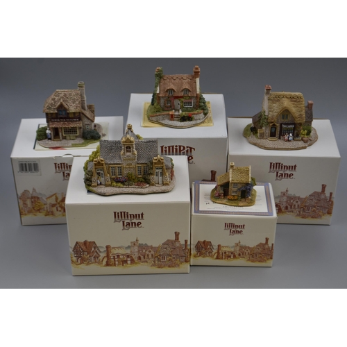 308 - Five Lilliput Lane Sculptures all Complete with Original Boxes some complete with Deeds including Vi... 