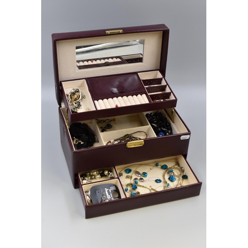 315 - Large Concertina Jewellery Box with Unsorted Jewellery Contents