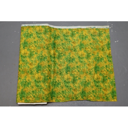 550 - Approx. 12mtrs of Lime Green and Yellow coloured Splash Patterned Quality Fabric