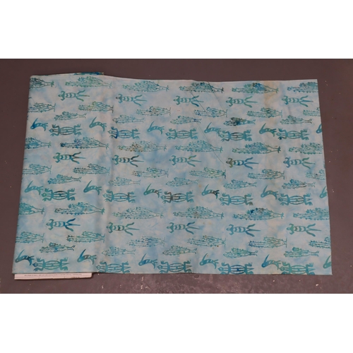 569 - Approx 12mtrs of Turquoise Coloured Lizard Patterned Quality Princess Mirah Fabric