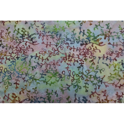 574 - Approx 4mtrs of Multi Coloured Leaf Patterned Quality Fabric