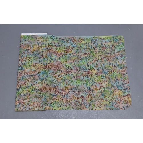 574 - Approx 4mtrs of Multi Coloured Leaf Patterned Quality Fabric