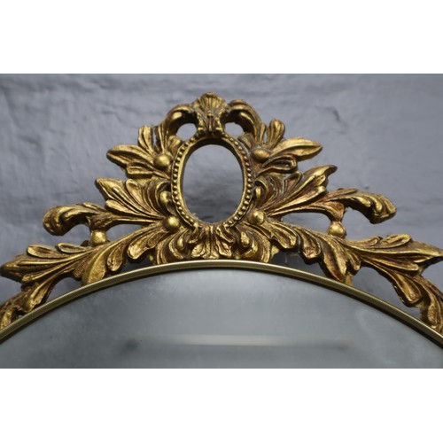 687 - Ornate Gilt Framed Regency Style Wall Mirror (36