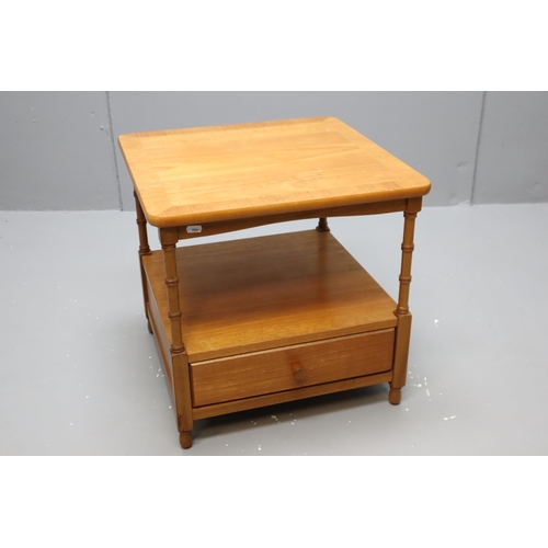 689 - Nathan Mid Century Teak Side Table with under Storage and Drawer