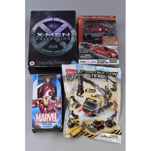 586 - X-Men 8 Film DVD Collection, Marvel Ironman Figure, Mega Bloks Car and More