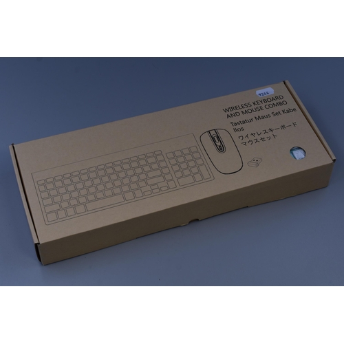 596 - Brand New Boxed Wireless Keyboard and Mouse Combo