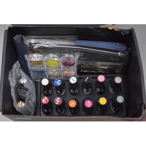 597 - New Modelones Coloring Life Nail Set with Gel Nail Polish, Nail Dryer, Matte Top Coat and Filing Set