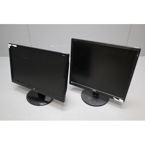 601 - Two LCD Monitors, Compaq and AOC, Untested, No Cables