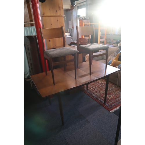 607 - Mid Century Scandinavian Style Extending Table and Two Chairs (table Extended measures 60