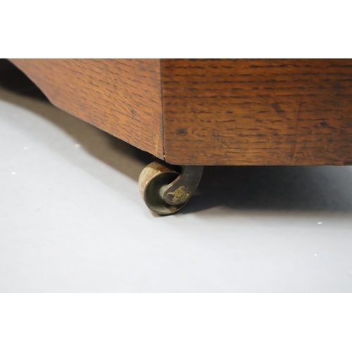 611 - Mahogany 18 / 19th Century Corner Cabinet with Brass Furniture and Metal Castors (55