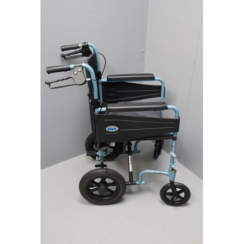 709 - As New Lightweight Days Escape Lite Folding Wheelchair complete with Footrest