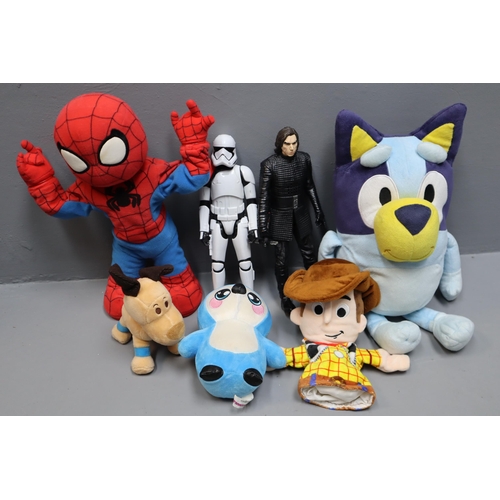 615 - A Selection of Children's Toys To Include Spider-Man, Star Wars, Bluey, And More