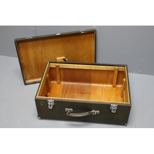 616 - Two Vintage Cases, includes Wooden Mock Croc Case and World Map Case (a/f) (Largest 21.5 x 14”... 