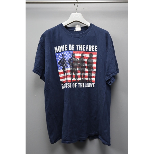 633 - Collection of Five American Themed T-Shirts in Sizes L and XL