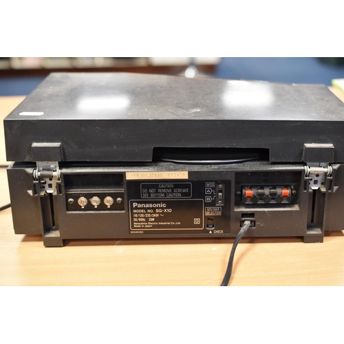 649 - Vintage Panasonic Integrated Stereo Music system SG-X10 with Built in Turn table powers on when test... 