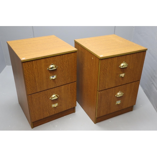 650 - Pair of two Drawer Wooden Filing Cabinets complete with Files (29