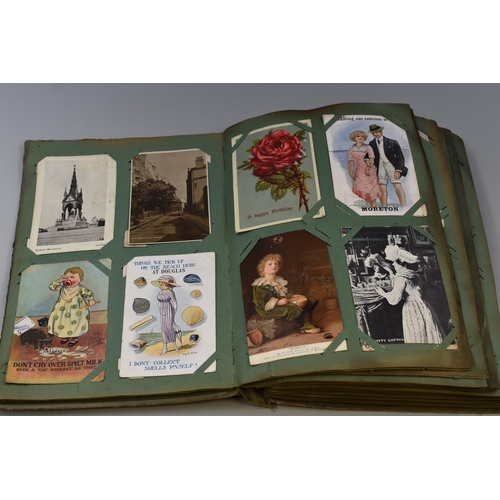 771 - Vintage Album Dated 1909 to include a Large Selection of Mainly Handwritten and Blank Postcards. Des... 