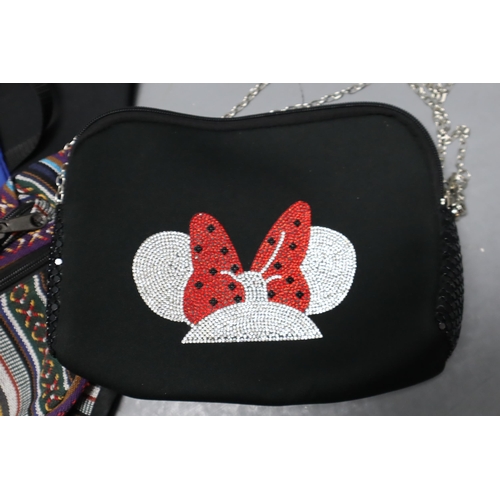 755 - A Selection of Bags To Include Adidas Original Pouch, Macy's Bag, Minnie Mouse Handbag and More