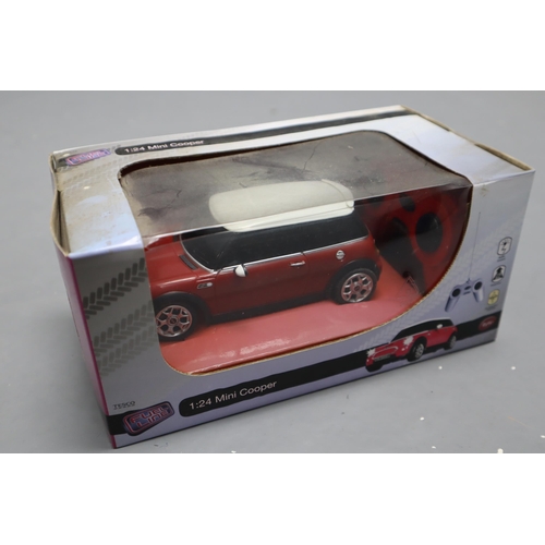 813 - Selection of Model Cars to include Radio Controlled Mini Cooper, Ferrari, 2 x VW Camper Vans and Oth... 