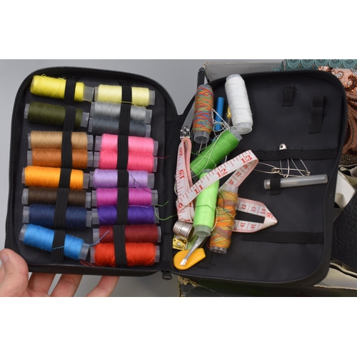 840 - Mixed Selection of Materials, Velcro Tape and a Sewing Kit