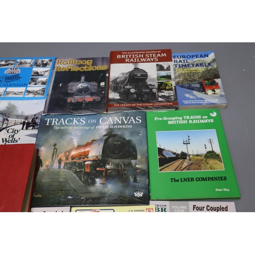 841 - Very Large Selection of Mainly Hardback Railway Books, includes Encyclopaedia Steam & Rail, Line... 