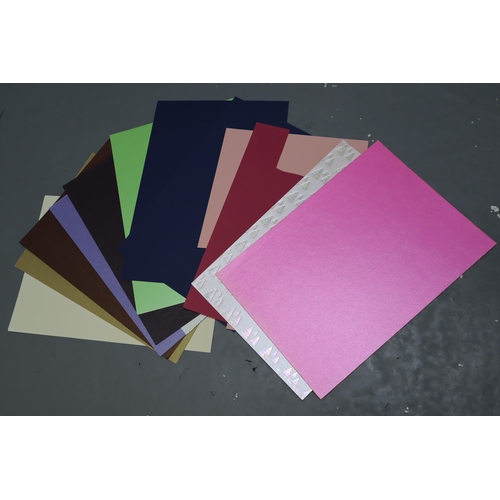 852 - A Large Selection of A4 Crafting Card, Various Colours and Patterns. Some New, Some Used (Cut out Se... 