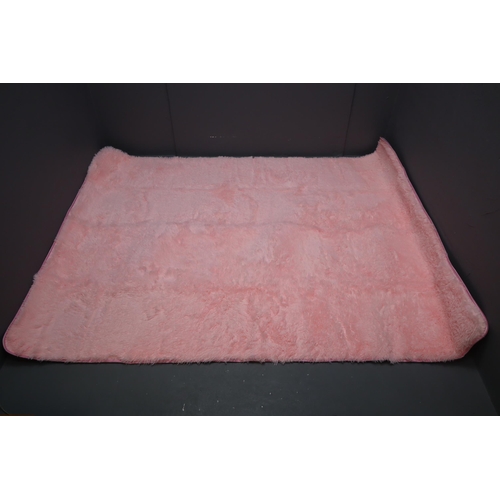 833 - Brand New Large Pink Fluffy Rug Approx 84