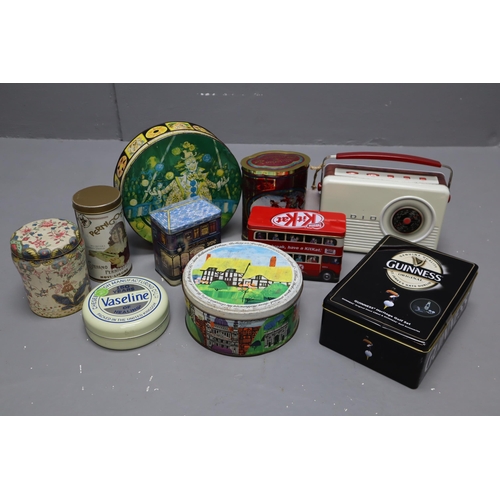 836 - Mixed Selection of Vintage and Modern Tins to include Guinness, Kit Kat and more