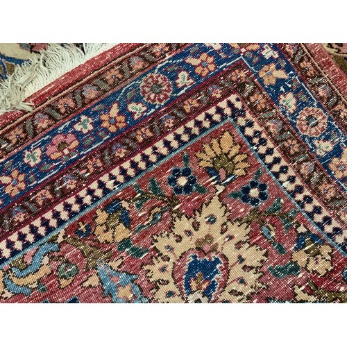 666 - Handwoven Persian Carpet /Rug with Red Ground and Traditional Floral Medallions (4.5mts x 3.5mtrs)