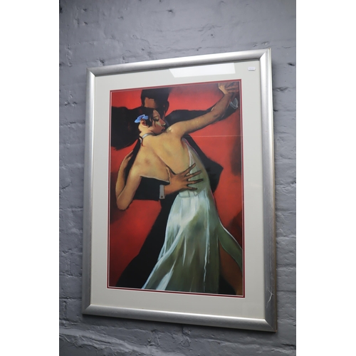 800 - Three Framed and Glazed Artpieces To Include Ballerina Print, Ballroom Dancers Print, And New York N... 