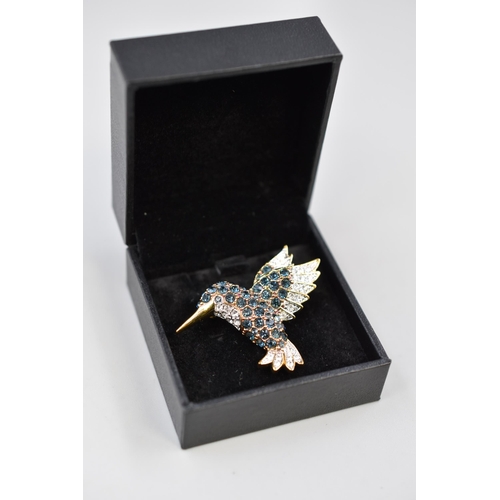 33 - Pave Jewelled Bird Brooch Complete with Presentation Box